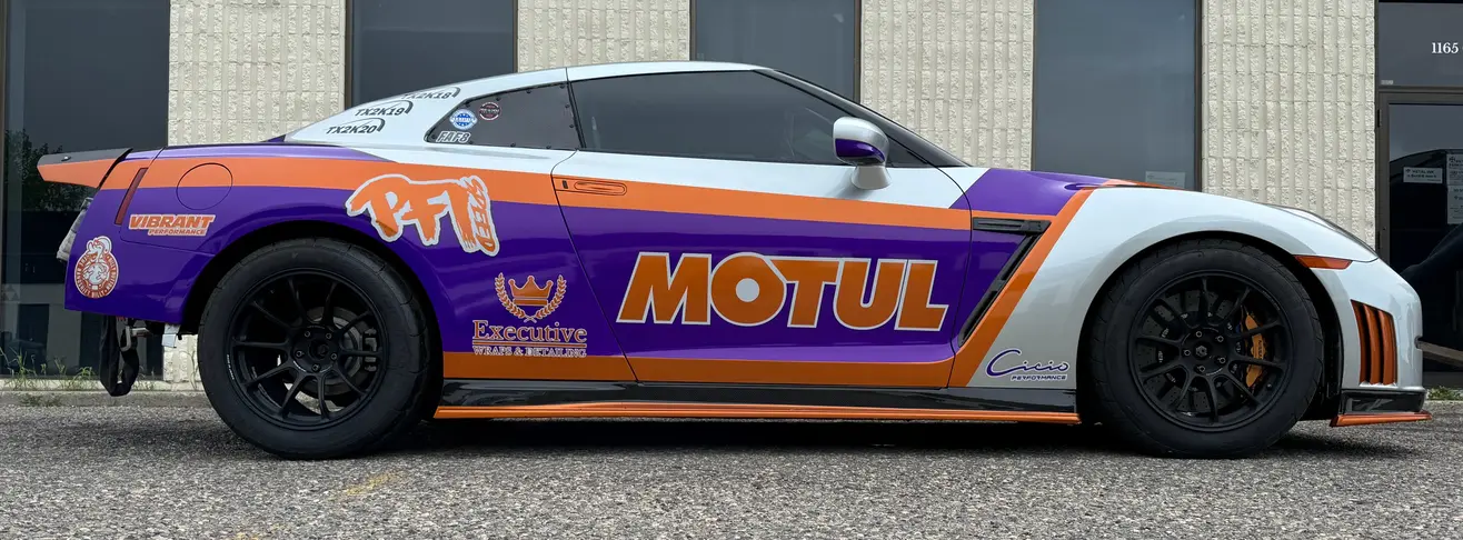 car with graphics decal